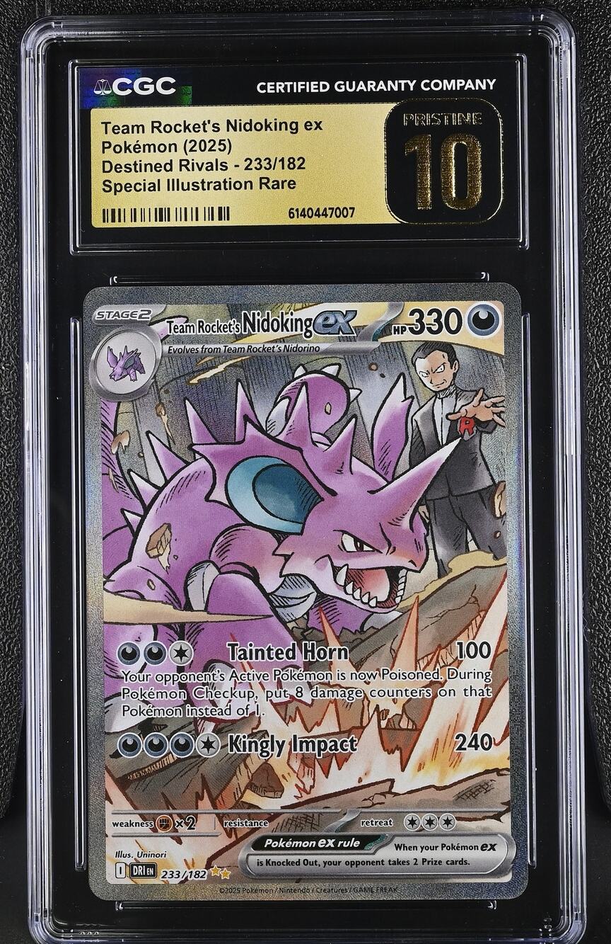 CGC 10 PRISTINE Team Rocket's Nidoking ex 233/182 2025 Destined Rivals SIR Card